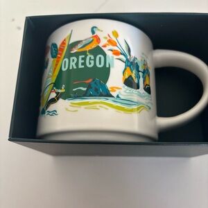 Starbucks Oregon Discovery Series Themed White Mug multicolor 14 oz